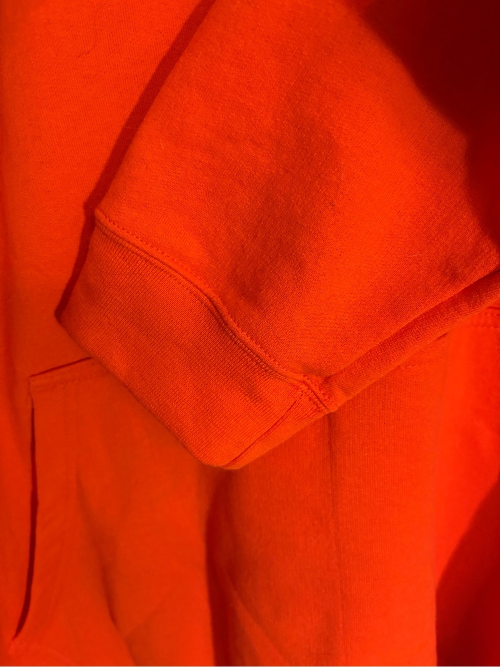 NCAA Virginia Tech Hokies Men's XL Orange Fleece Hooded Sweatshirt Pullover VTG - Picture 8 of 9